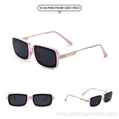 PC Frame Copper Temples Glasses Customized design fashion vintage acrylic women retro shade sunglasses Manufactory